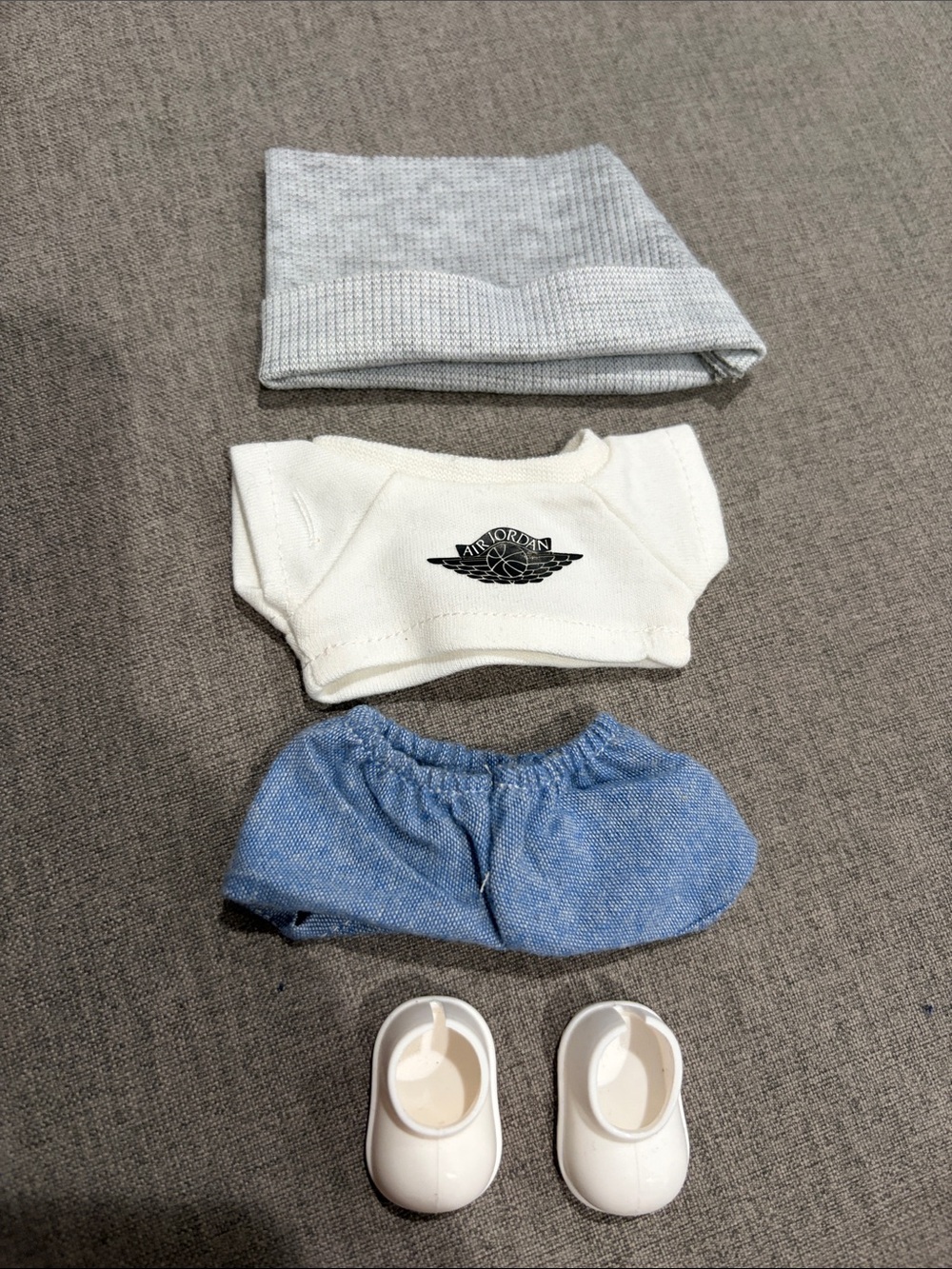 Labubu or Small Doll Jordan Set in White, Gray, Blue